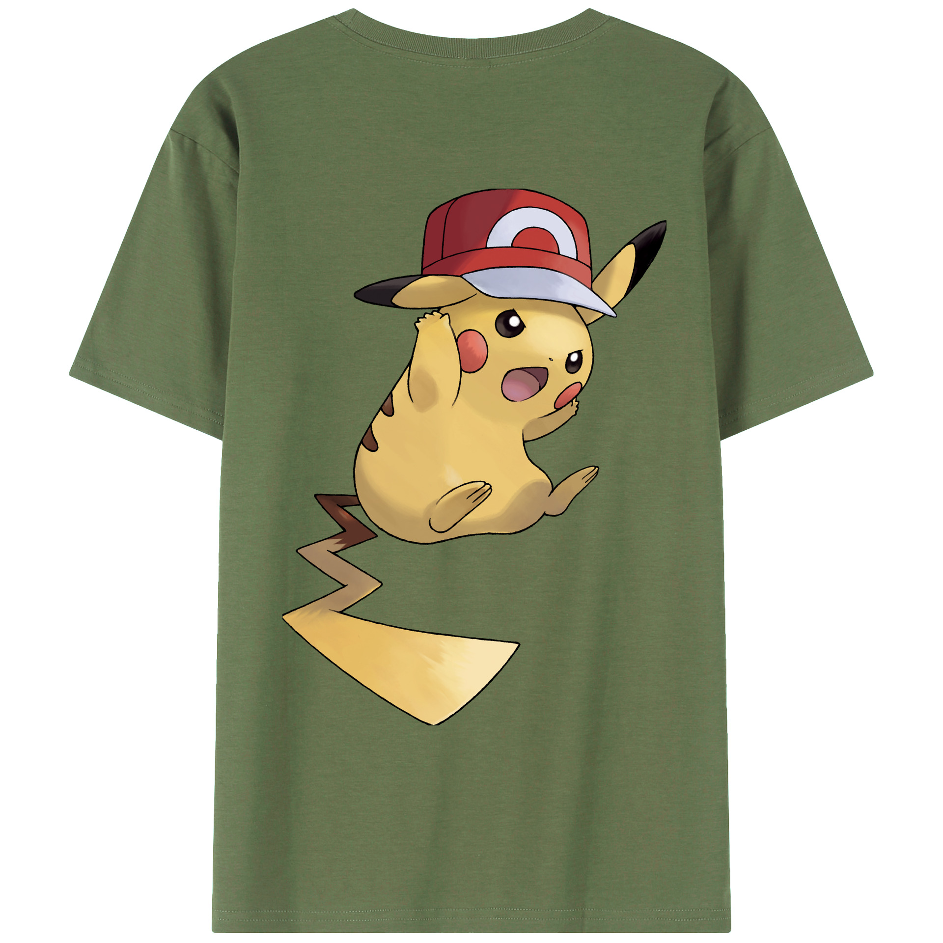 （画像用） ポケットモンスター Pokémon 綿100％ メンズ半袖Tシャツ（バックプリント） 通気性